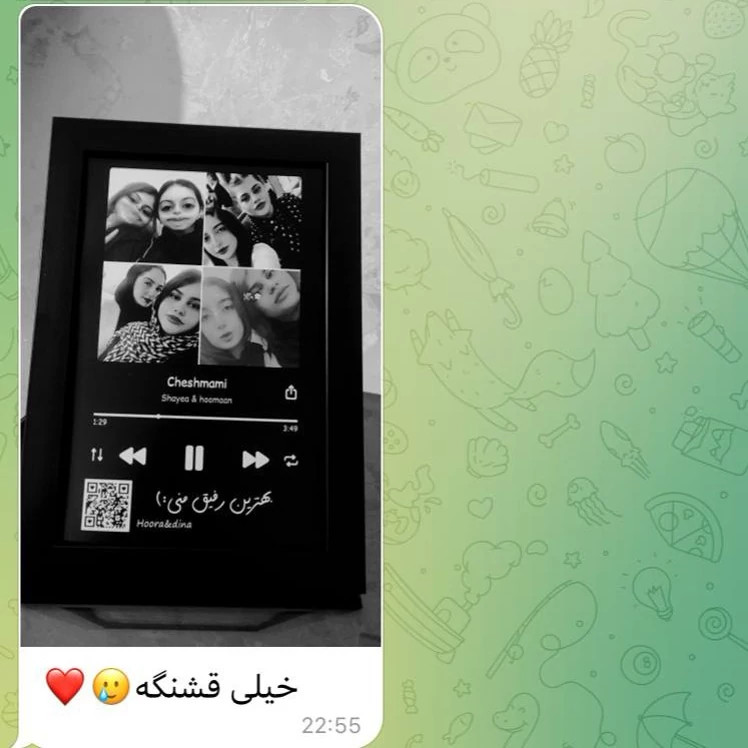 تابلو موزیکال کلاژ طرح موزیک هدیه خاص روز همسر