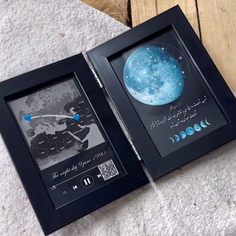 قاب موزیکال 2 قاب طرح کتابی سایز متوسط